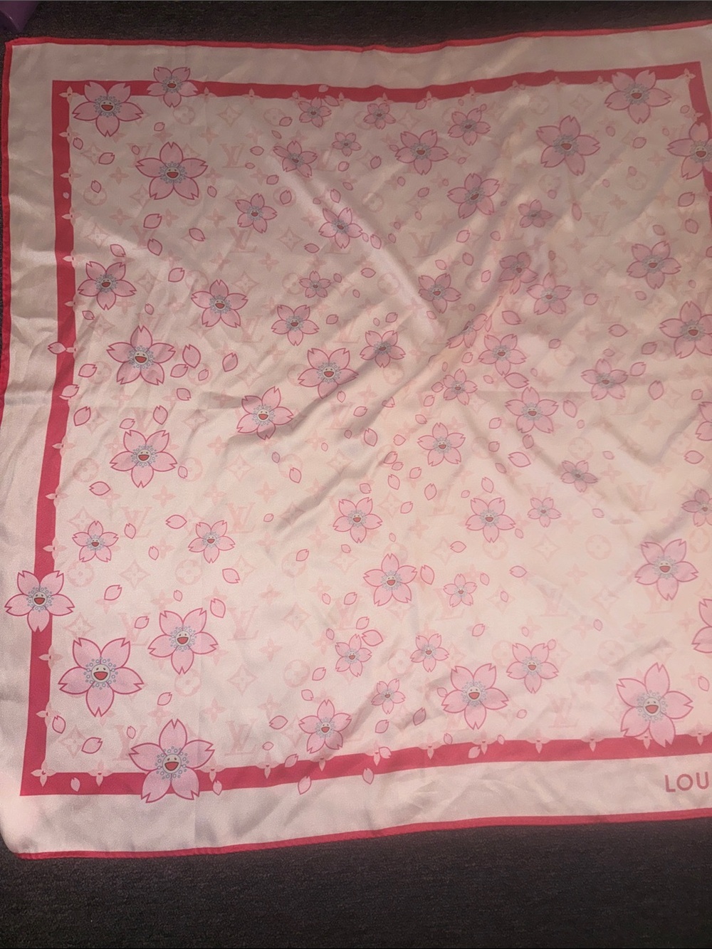 Pink Floral Scarf